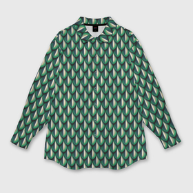 Мужская рубашка oversize 3D с принтом Чешуя зеленого змея в Тюмени,  |  | 