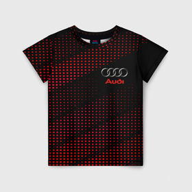 Детская футболка 3D с принтом Audi sportdot , 100% гипоаллергенный полиэфир | прямой крой, круглый вырез горловины, длина до линии бедер, чуть спущенное плечо, ткань немного тянется | Тематика изображения на принте: 