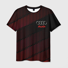 Мужская футболка 3D с принтом Audi sportdot в Санкт-Петербурге, 100% полиэфир | прямой крой, круглый вырез горловины, длина до линии бедер | 