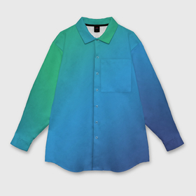 Мужская рубашка oversize 3D с принтом Зеленый и синий диагональный градиент в Курске,  |  | 