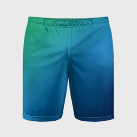 Мужские шорты спортивные с принтом Зеленый и синий диагональный градиент в Курске,  |  | 