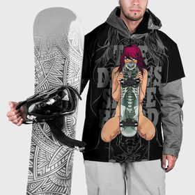 Накидка на куртку 3D с принтом The Devils skull skateboard в Курске, 100% полиэстер |  | 