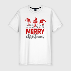 Мужская футболка хлопок Slim с принтом Merry Christmas dwarves в Белгороде, 92% хлопок, 8% лайкра | приталенный силуэт, круглый вырез ворота, длина до линии бедра, короткий рукав | 