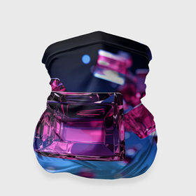 Бандана-труба 3D с принтом Фиолетовые прозрачные кубики в Белгороде, 100% полиэстер, ткань с особыми свойствами — Activecool | плотность 150‒180 г/м2; хорошо тянется, но сохраняет форму | Тематика изображения на принте: 