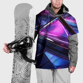 Накидка на куртку 3D с принтом Фиолетовые абстрактные треугольники в Петрозаводске, 100% полиэстер |  | Тематика изображения на принте: 