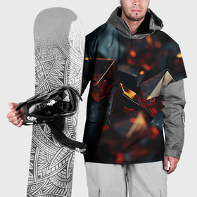 Накидка на куртку 3D с принтом Темные абстрактные кубы в Новосибирске, 100% полиэстер |  | Тематика изображения на принте: 