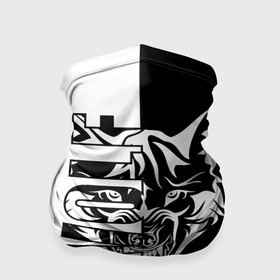 Бандана-труба 3D с принтом Волк   чёрно белое в Санкт-Петербурге, 100% полиэстер, ткань с особыми свойствами — Activecool | плотность 150‒180 г/м2; хорошо тянется, но сохраняет форму | 