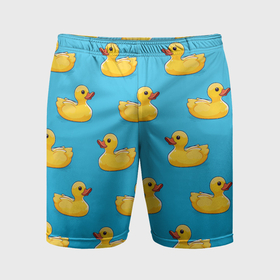 Мужские шорты спортивные с принтом Желтые резиновые уточки для ванны ,  |  | Тематика изображения на принте: 