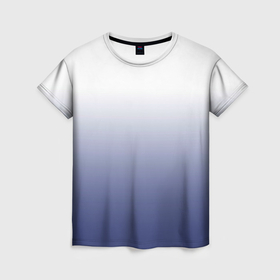 Женская футболка 3D с принтом Туманный градиент бело синий , 100% полиэфир ( синтетическое хлопкоподобное полотно) | прямой крой, круглый вырез горловины, длина до линии бедер | 