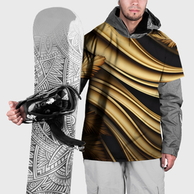 Накидка на куртку 3D с принтом Золотая  объемная  абстракция в Кировске, 100% полиэстер |  | 