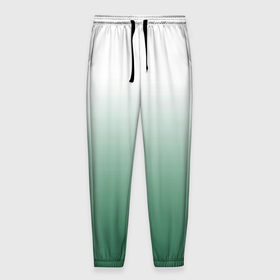 Мужские брюки 3D с принтом Туманный градиент бело зелёный в Белгороде, 100% полиэстер | манжеты по низу, эластичный пояс регулируется шнурком, по бокам два кармана без застежек, внутренняя часть кармана из мелкой сетки | 