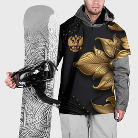 Накидка на куртку 3D с принтом Золотой    герб    России в Курске, 100% полиэстер |  | Тематика изображения на принте: 