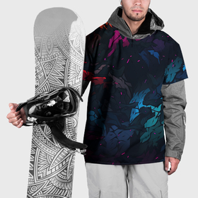 Накидка на куртку 3D с принтом Темная цветная абстракция пятнами в Санкт-Петербурге, 100% полиэстер |  | Тематика изображения на принте: 