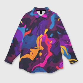 Мужская рубашка oversize 3D с принтом Камуфляж из  разноцветных красок в Тюмени,  |  | 