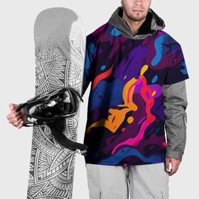 Накидка на куртку 3D с принтом Камуфляж из  разноцветных красок в Тюмени, 100% полиэстер |  | 