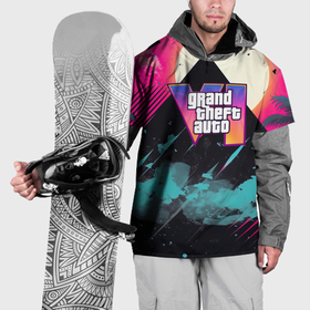 Накидка на куртку 3D с принтом GTA 6 logo retro , 100% полиэстер |  | Тематика изображения на принте: 