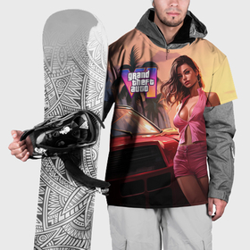 Накидка на куртку 3D с принтом GTA 6 girl vice city в Белгороде, 100% полиэстер |  | Тематика изображения на принте: 