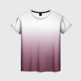 Женская футболка 3D с принтом Туманный градиент бело бордовый , 100% полиэфир ( синтетическое хлопкоподобное полотно) | прямой крой, круглый вырез горловины, длина до линии бедер | 