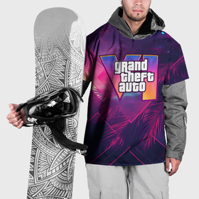 Накидка на куртку 3D с принтом GTA 6 summer logo в Курске, 100% полиэстер |  | Тематика изображения на принте: 