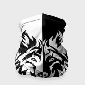 Бандана-труба 3D с принтом Волк чёрно белый в Санкт-Петербурге, 100% полиэстер, ткань с особыми свойствами — Activecool | плотность 150‒180 г/м2; хорошо тянется, но сохраняет форму | 
