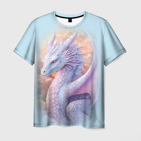 Мужская футболка 3D с принтом Фэнтази дракон 2024 в Тюмени, 100% полиэфир | прямой крой, круглый вырез горловины, длина до линии бедер | Тематика изображения на принте: 