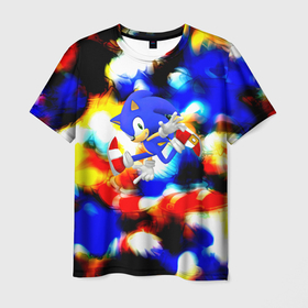 Мужская футболка 3D с принтом Sonic colors , 100% полиэфир | прямой крой, круглый вырез горловины, длина до линии бедер | 