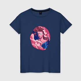 Женская футболка хлопок с принтом Девушка парящая в облаках в Курске, 100% хлопок | прямой крой, круглый вырез горловины, длина до линии бедер, слегка спущенное плечо | 