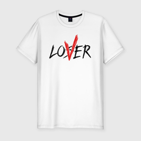 Мужская футболка хлопок Slim с принтом loser lover в Тюмени, 92% хлопок, 8% лайкра | приталенный силуэт, круглый вырез ворота, длина до линии бедра, короткий рукав | Тематика изображения на принте: 
