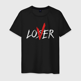 Мужская футболка хлопок с принтом loser   lover в Тюмени, 100% хлопок | прямой крой, круглый вырез горловины, длина до линии бедер, слегка спущенное плечо. | Тематика изображения на принте: 