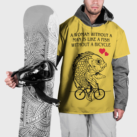 Накидка на куртку 3D с принтом Девушка   рыба без велосипеда в Белгороде, 100% полиэстер |  | 
