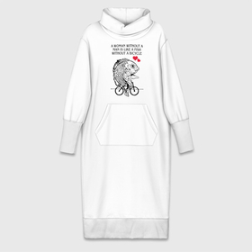 Платье удлиненное хлопок с принтом Рыбка феминиска на велосипеде в Курске,  |  | Тематика изображения на принте: 