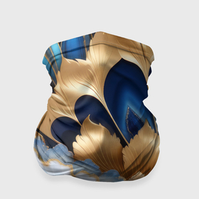 Бандана-труба 3D с принтом Королевский синий с золотом в Новосибирске, 100% полиэстер, ткань с особыми свойствами — Activecool | плотность 150‒180 г/м2; хорошо тянется, но сохраняет форму | 