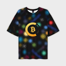 Мужская футболка oversize 3D с принтом Bitcoin logo criptomoney в Петрозаводске,  |  | Тематика изображения на принте: 