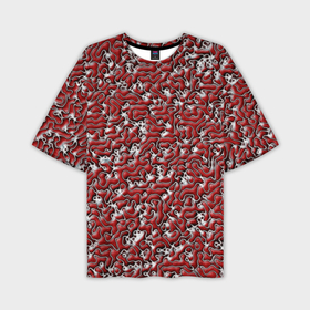 Мужская футболка oversize 3D с принтом Кожаный выпуклый рельеф в Курске,  |  | Тематика изображения на принте: 