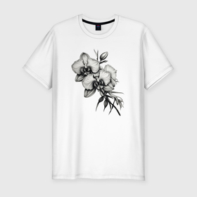 Мужская футболка хлопок Slim с принтом Дикая орхидея в Кировске, 92% хлопок, 8% лайкра | приталенный силуэт, круглый вырез ворота, длина до линии бедра, короткий рукав | 