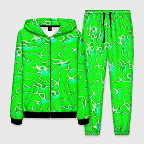 Мужской костюм 3D с принтом Светло зеленый камуфляж в Курске, 100% полиэстер | Манжеты и пояс оформлены тканевой резинкой, двухслойный капюшон со шнурком для регулировки, карманы спереди | 