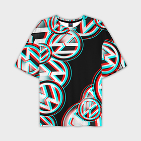 Мужская футболка oversize 3D с принтом Volkswagen glitch pattern в Тюмени,  |  | 