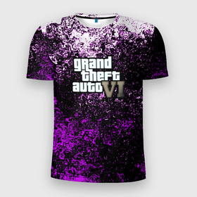 Мужская футболка 3D Slim с принтом Grand Theft Auto 6 vice city , 100% полиэстер с улучшенными характеристиками | приталенный силуэт, круглая горловина, широкие плечи, сужается к линии бедра | 