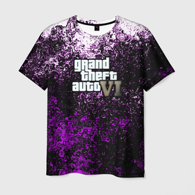Мужская футболка 3D с принтом Grand Theft Auto 6 vice city в Кировске, 100% полиэфир | прямой крой, круглый вырез горловины, длина до линии бедер | Тематика изображения на принте: 