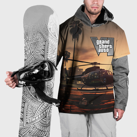 Накидка на куртку 3D с принтом GTA 6 вертолет в Тюмени, 100% полиэстер |  | 