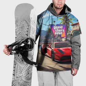 Накидка на куртку 3D с принтом GTA 6 red auto , 100% полиэстер |  | Тематика изображения на принте: 