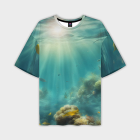 Мужская футболка oversize 3D с принтом Рыбы под водой в Тюмени,  |  | Тематика изображения на принте: 