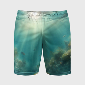 Мужские шорты спортивные с принтом Рыбы под водой в Курске,  |  | 