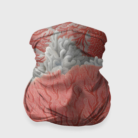 Бандана-труба 3D с принтом Красные и белые кораллы в Тюмени, 100% полиэстер, ткань с особыми свойствами — Activecool | плотность 150‒180 г/м2; хорошо тянется, но сохраняет форму | 