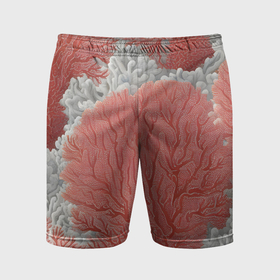Мужские шорты спортивные с принтом Красные и белые кораллы в Тюмени,  |  | 