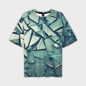 Мужская футболка oversize 3D с принтом Битое стекло текстура в Новосибирске,  |  | 