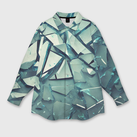 Мужская рубашка oversize 3D с принтом Битое стекло текстура в Новосибирске,  |  | 