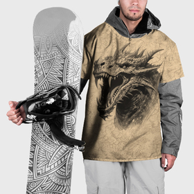 Накидка на куртку 3D с принтом Дракон с открытой пастью в Санкт-Петербурге, 100% полиэстер |  | 
