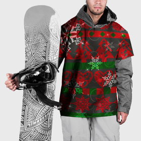 Накидка на куртку 3D с принтом Рождественские узоры ёлки и снежинки в Белгороде, 100% полиэстер |  | Тематика изображения на принте: 
