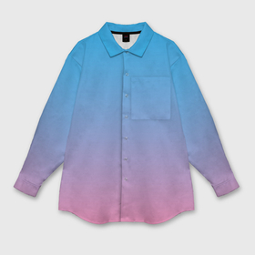 Мужская рубашка oversize 3D с принтом Небесно розовый градиент в Новосибирске,  |  | Тематика изображения на принте: 